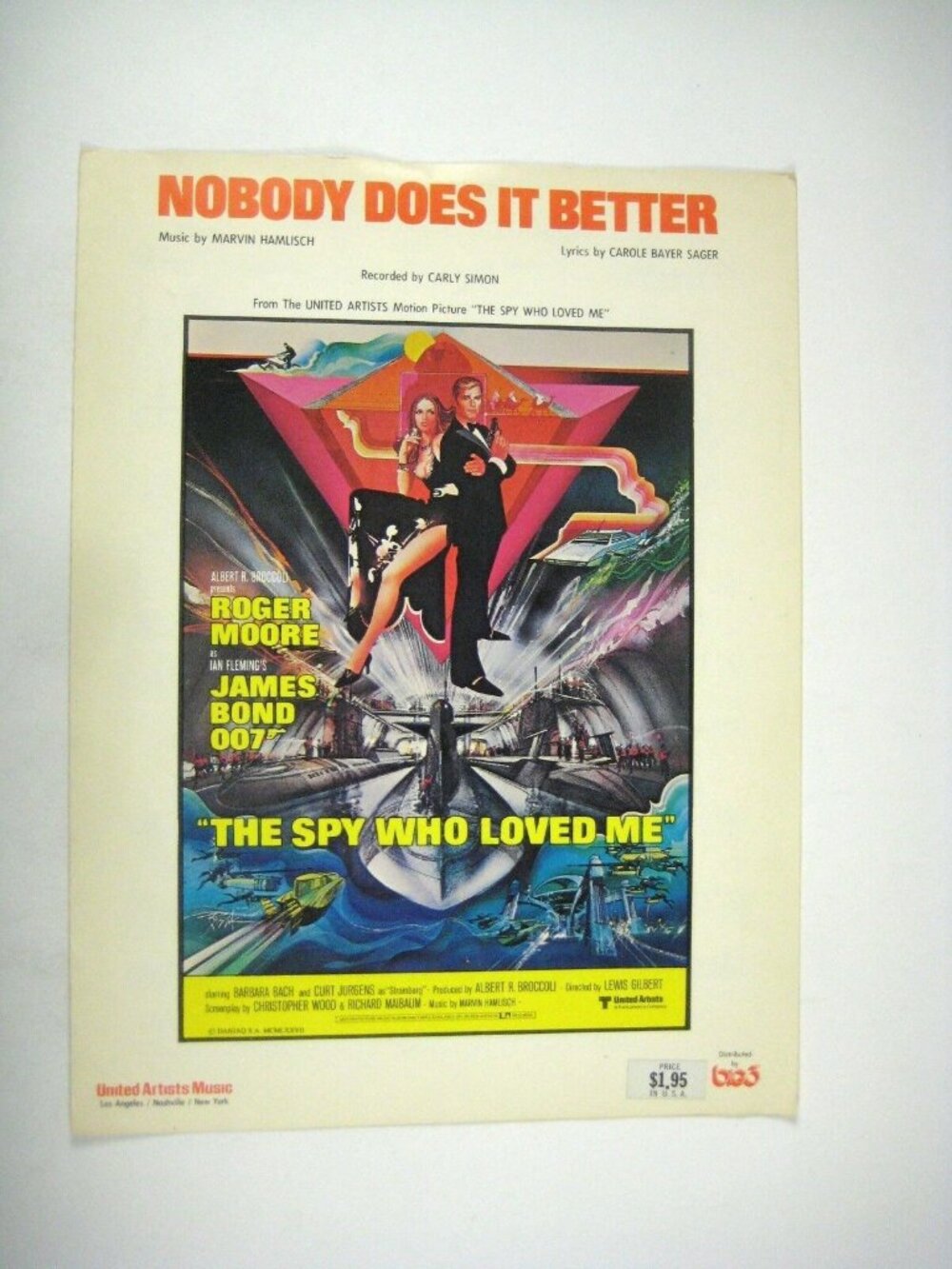 Nobody Does It Better Sheet Music Hamlisch Carly Simon Vintage Spy Who Loved Me